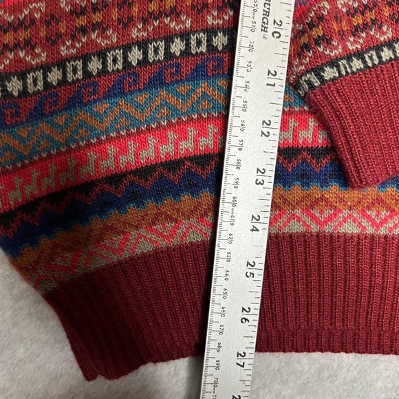 Peruvian Soul Baby Alpaca Fair Isle Quarter Zip Sweater Pullover Mens XL - Picture 9 of 11